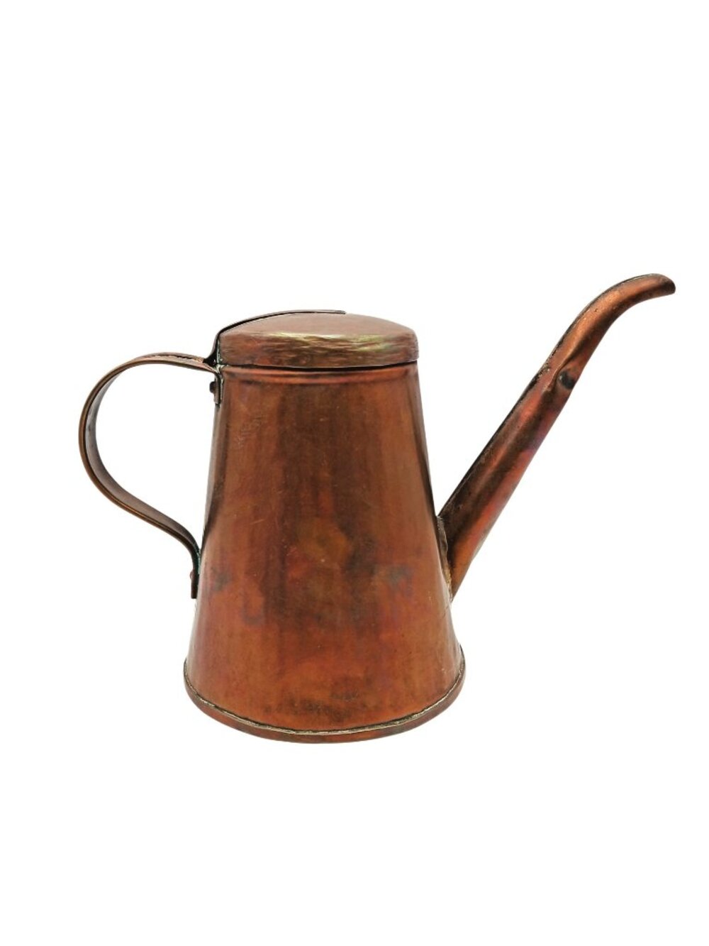 Vintage Hand Hammered Copper Tea Kettle Hinged Lid Rustic Primitive 6"